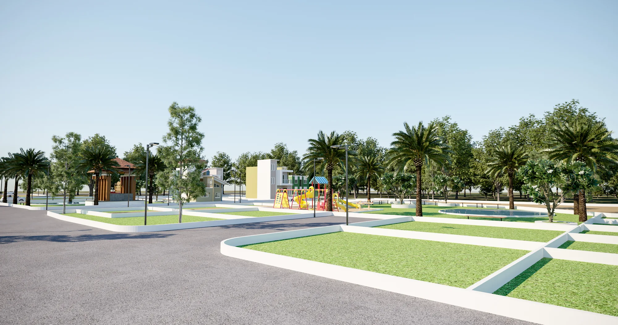 Road and plots at a Srushti development